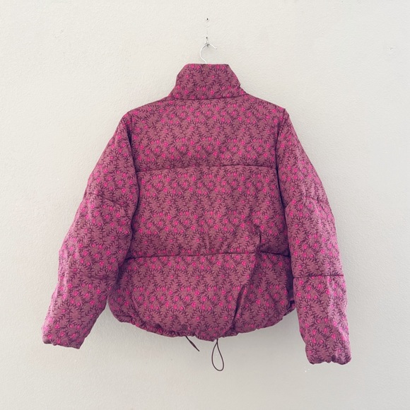 Anthropologie Numph Lillie Puffer Jacket XL Pink Floral Quilted - Picture 7 of 15
